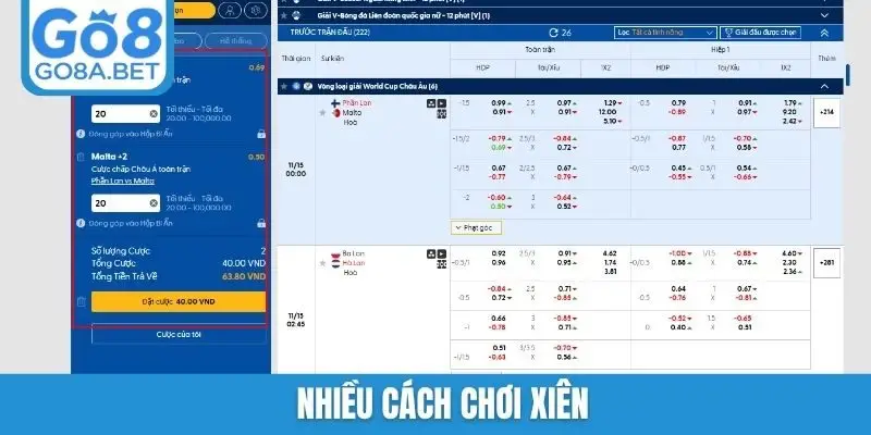 Nhiều cách chơi xiên