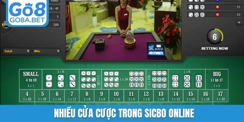 Nhiều cửa cược trong sicbo online